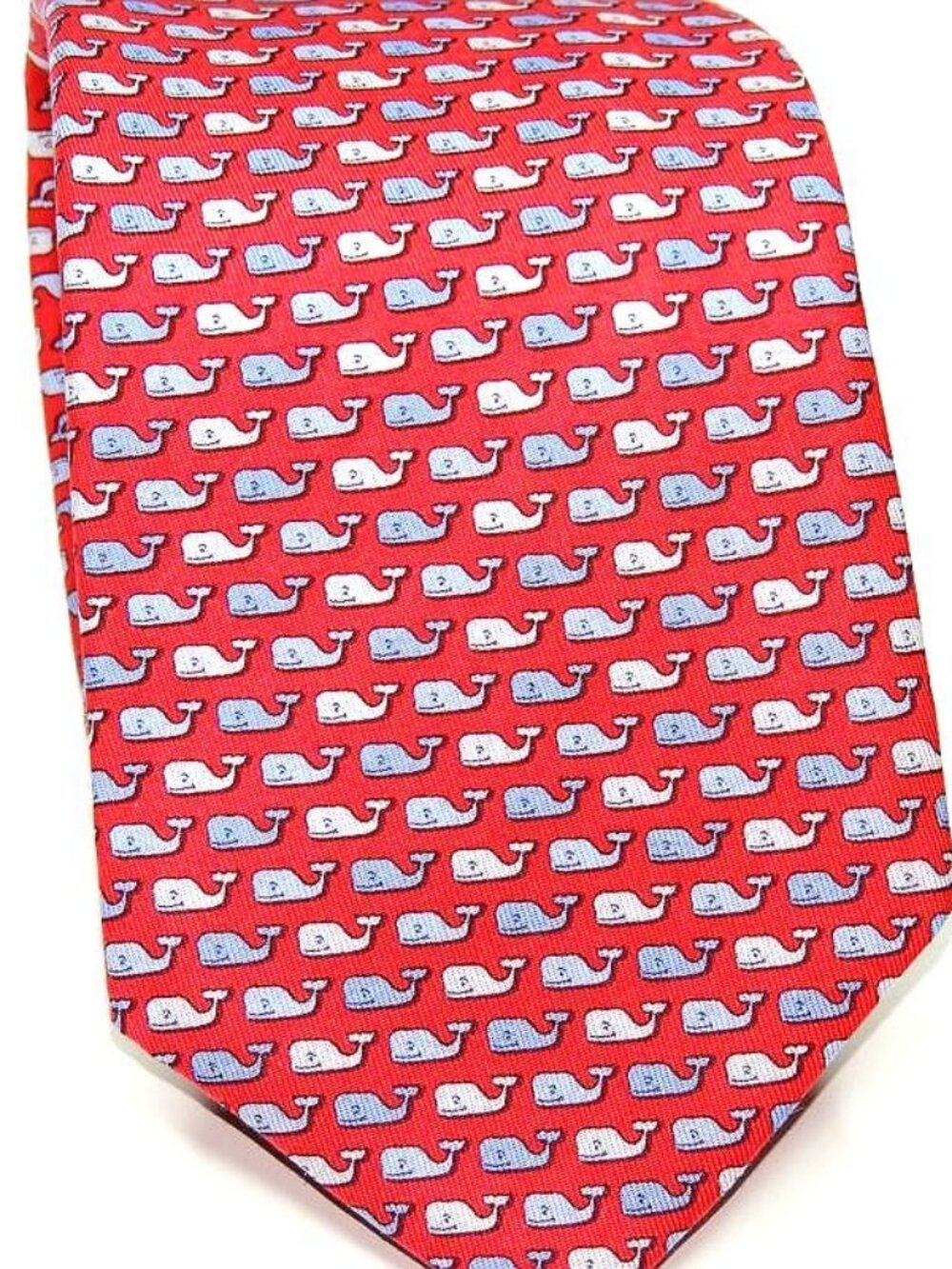 VINEYARD VINES All Over Blue & Gray Whales Silk Tie 58 X 3.5" Gorgeous